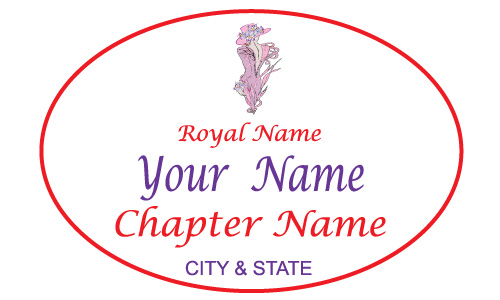 White Oval name Badge Artwork 24 Pink